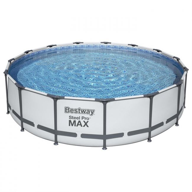 Бассейн каркасный круглый фильтр-насос, лестница, тент Bestway Steel Pro MAX 56488 (457 х 107 см)